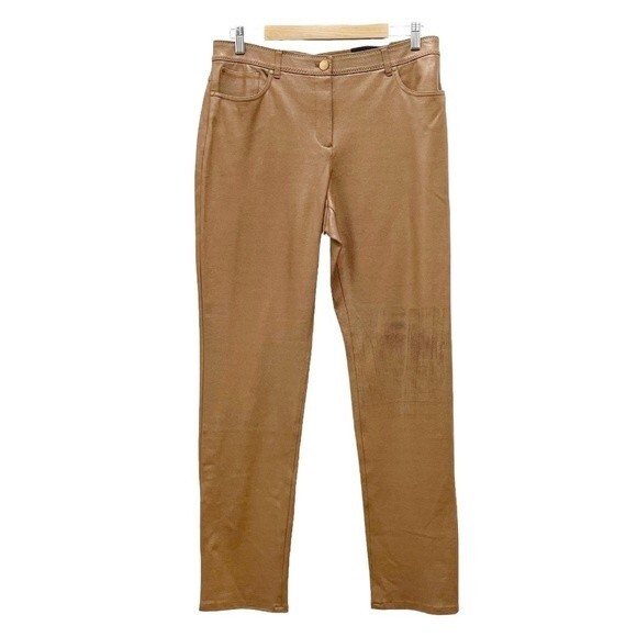 Chico’s Peyton Slim Leg Pant Branchport Caramel Women’s Size 2 | Medium NWT FLAW - Picture 2 of 14